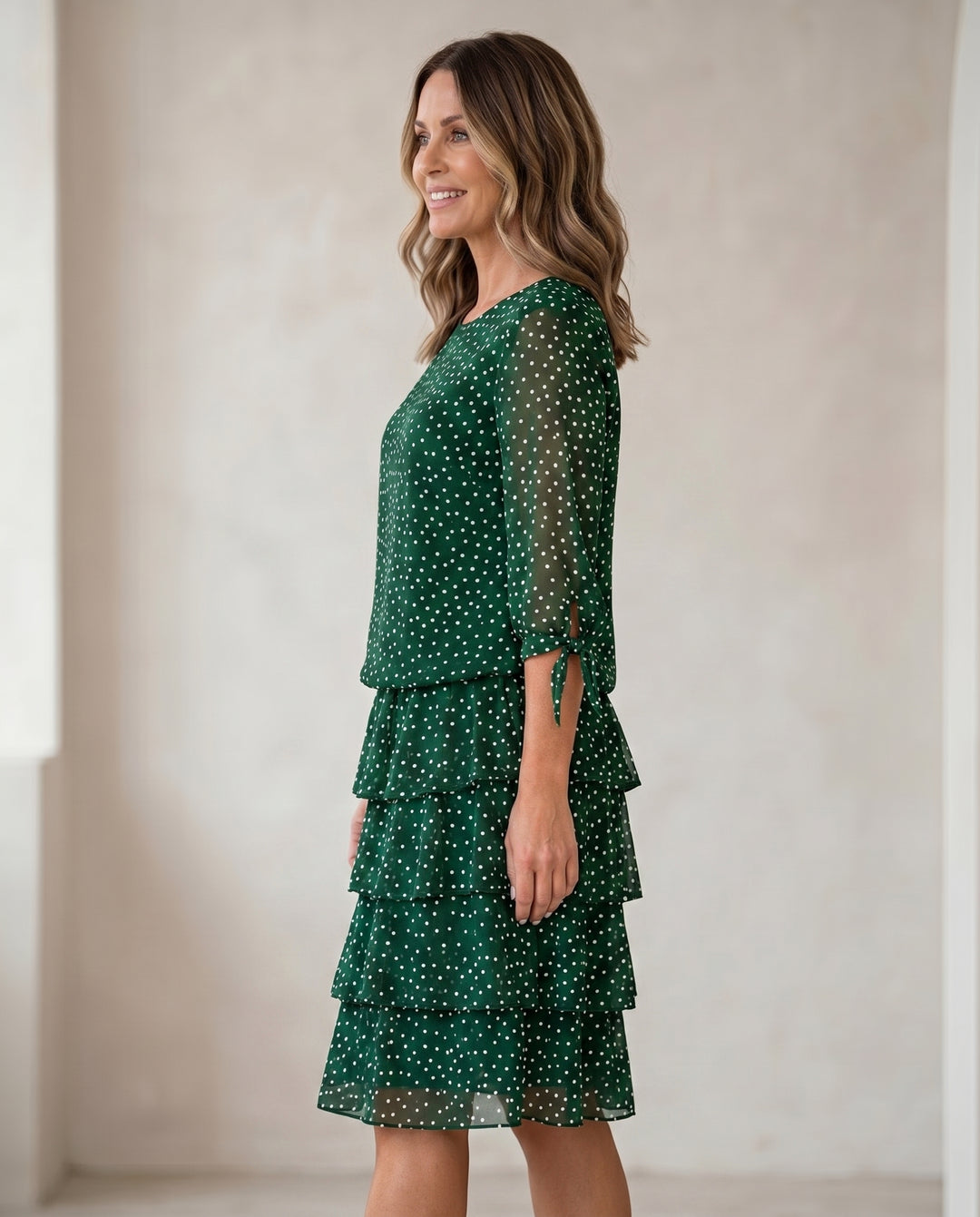 Rosie - Polka Dot Tie-Detail Dress