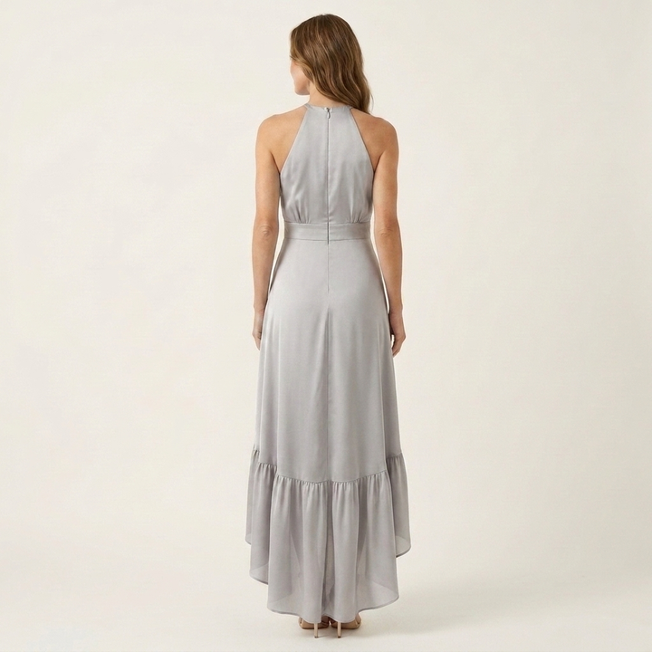 Leandra - Halter-Neck Ruffle-Skirt  Maxi Dress