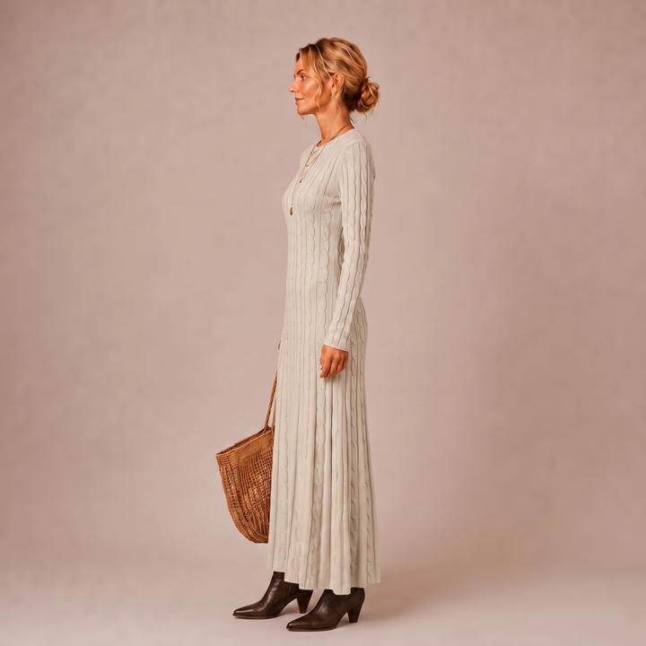 Aria - Cable Knit Maxi Dress