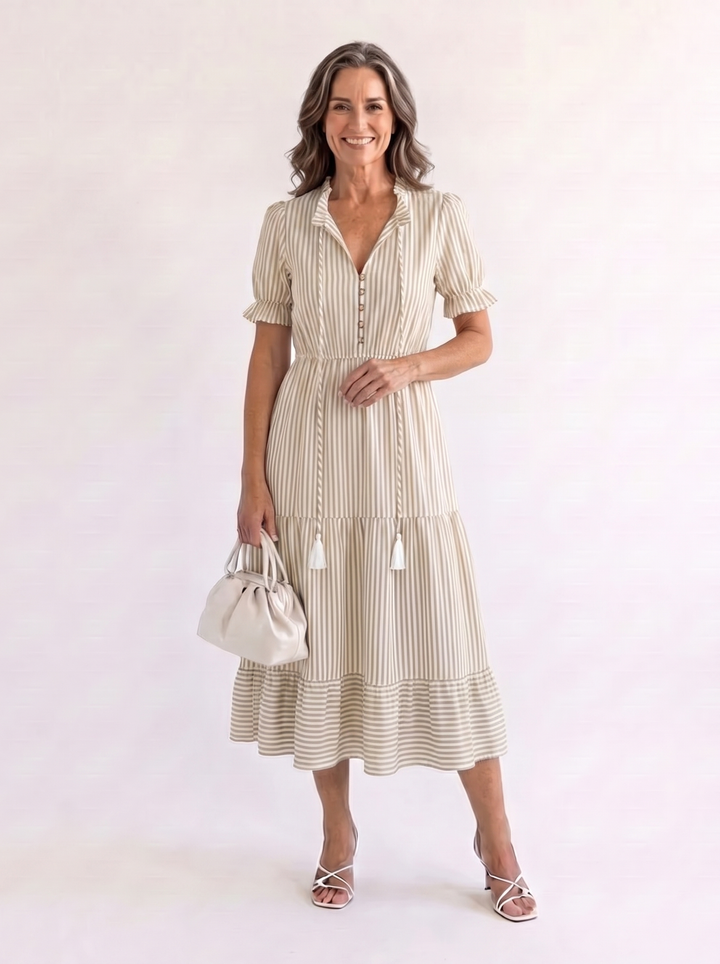 Dakota - V-Neck Layered Tiered Midi Dress