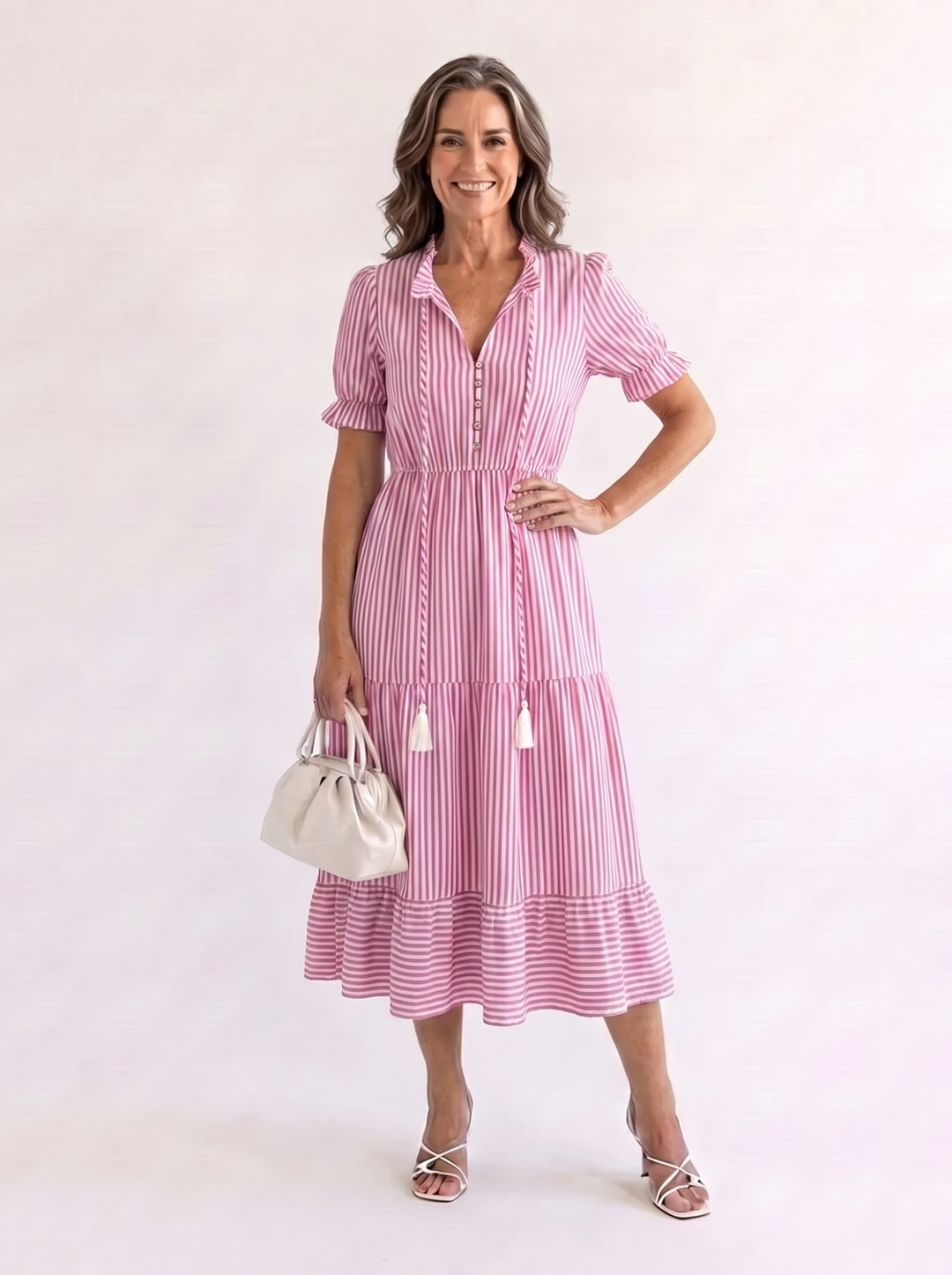 Dakota - V-Neck Layered Tiered Midi Dress