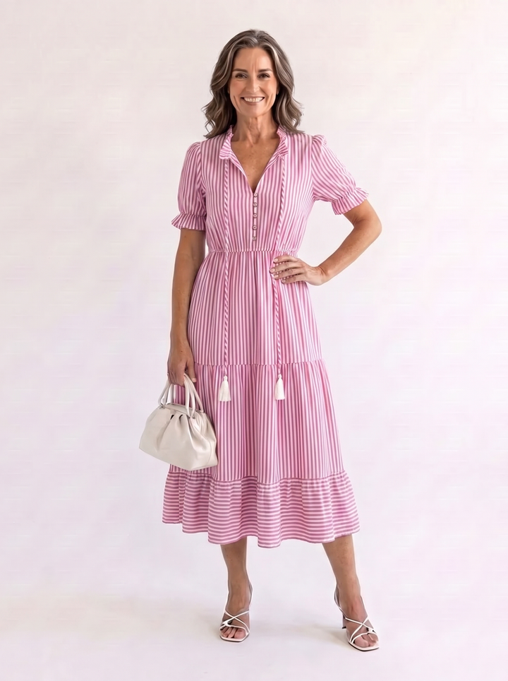 Dakota - V-Neck Layered Tiered Midi Dress