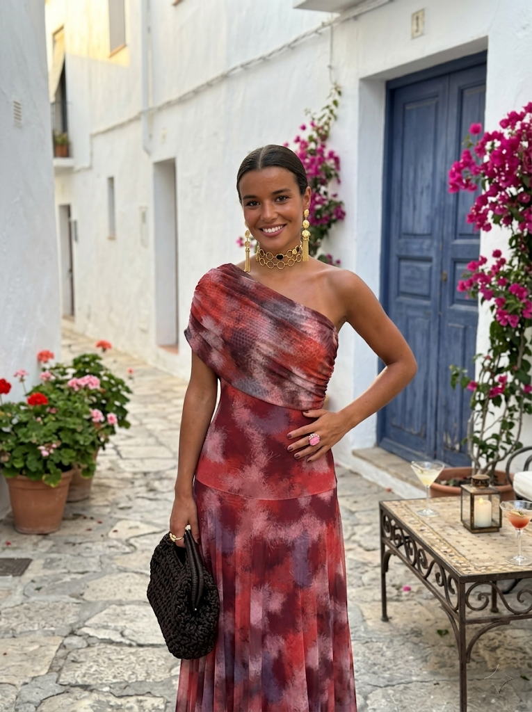 Carla - Off-Shoulder Draped Long Dress