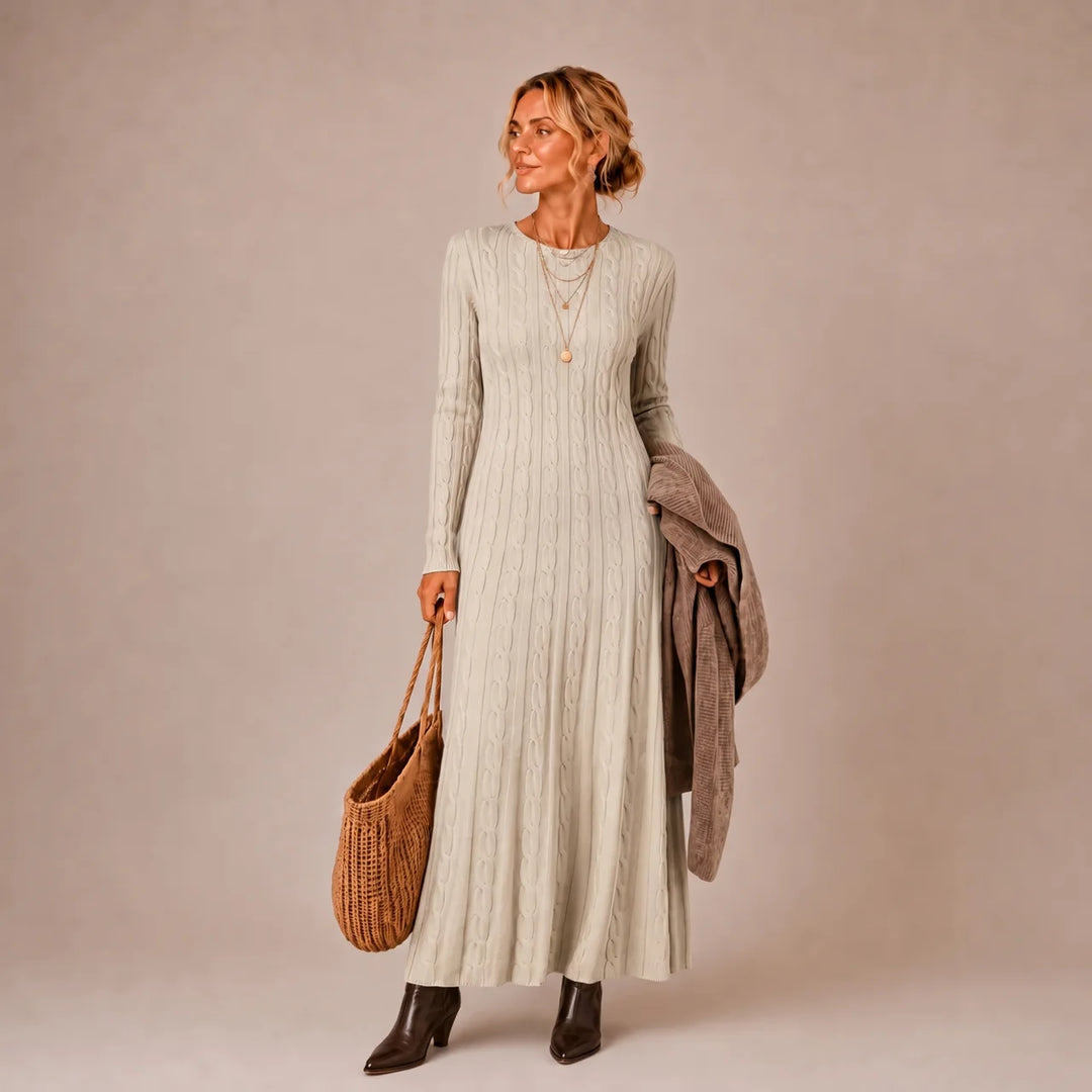 Aria - Cable Knit Maxi Dress