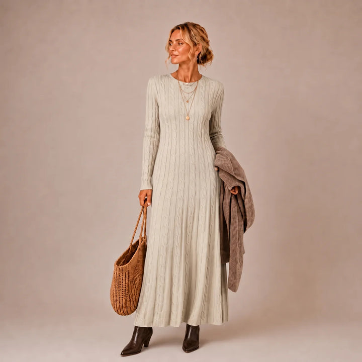 Aria - Cable Knit Maxi Dress