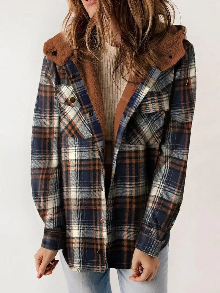 Woolie - Cozy Plaid Fleece-Lined Jacket