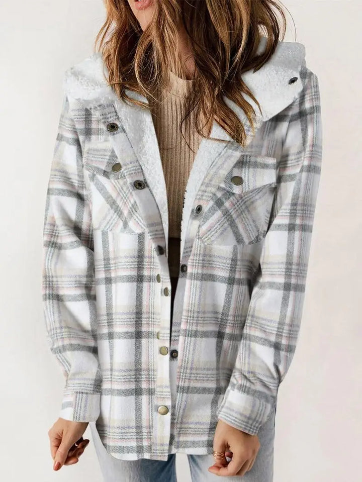 Woolie - Cozy Plaid Fleece-Lined Jacket