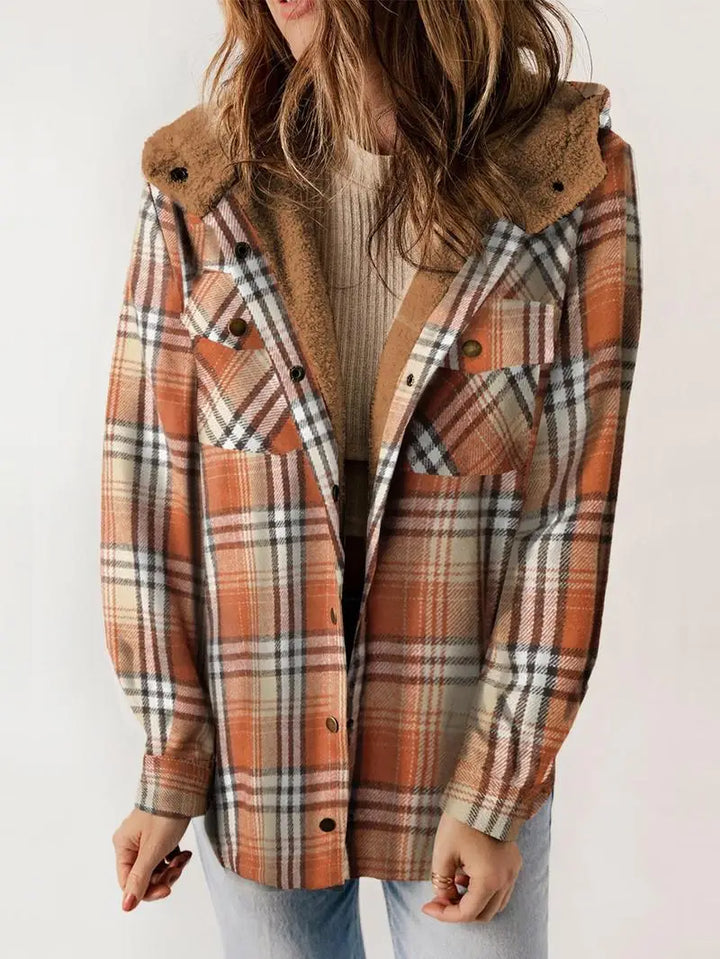 Woolie - Cozy Plaid Fleece-Lined Jacket