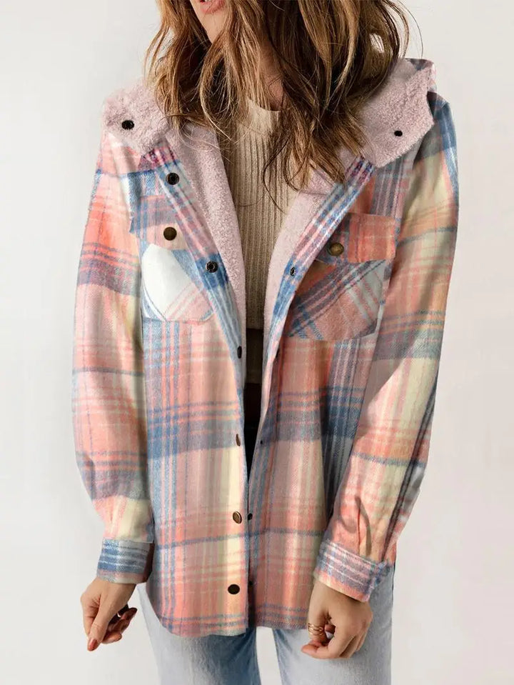 Woolie - Cozy Plaid Fleece-Lined Jacket