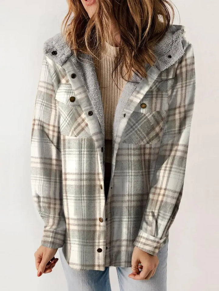Woolie - Cozy Plaid Fleece-Lined Jacket