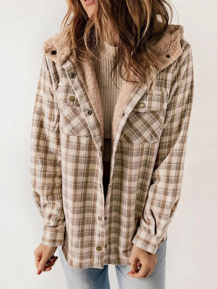 Woolie - Cozy Plaid Fleece-Lined Jacket
