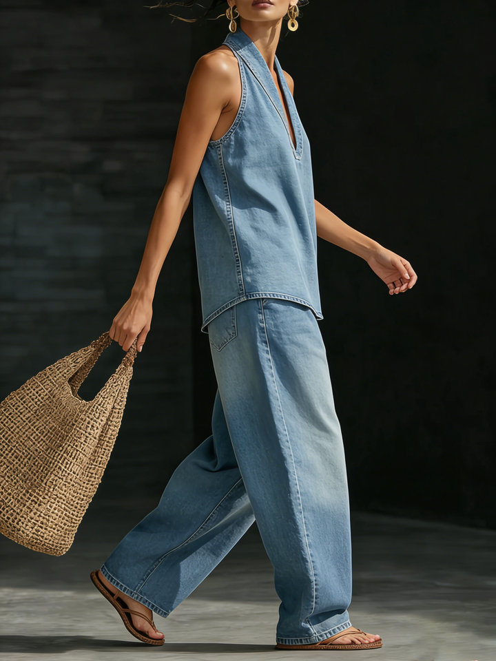 Mary - Denim 2-Piece Set