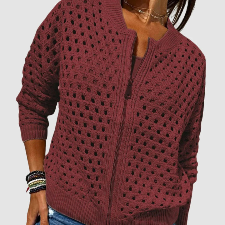 Mckenna - Cutout Zipper Cardigan